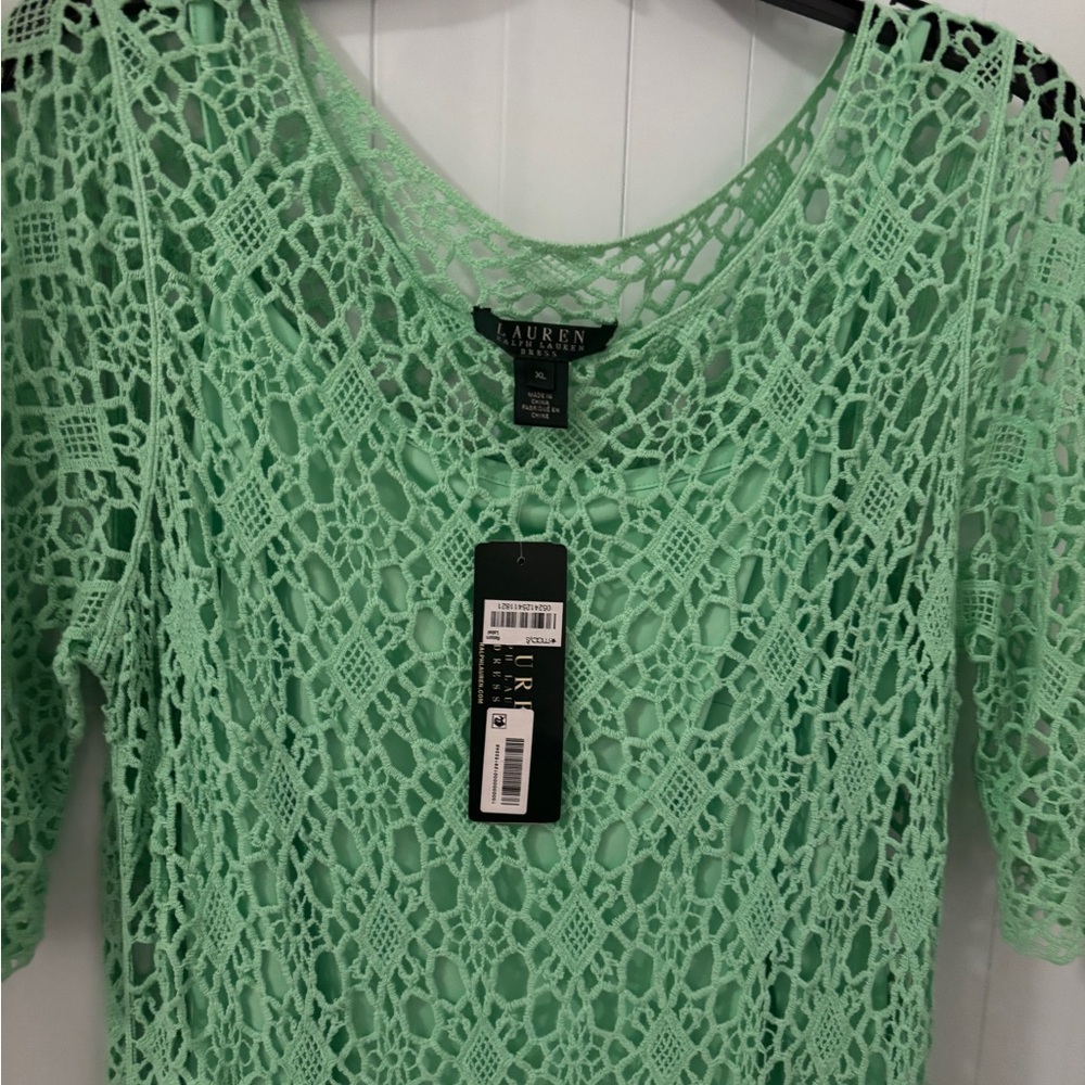 Polo Ralph Lauren,Elegant Green Lace Dress - Picture 2 of 4